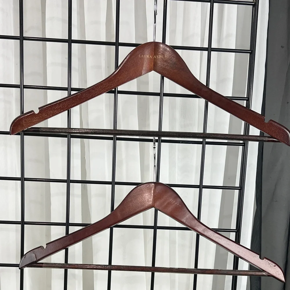 Laura Ashley Wooden Clothes Hanger Set of 3! Three!
